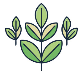 Six Unique Stylized Leaves Vector Set &ndash; Modern Minimal Logo Design