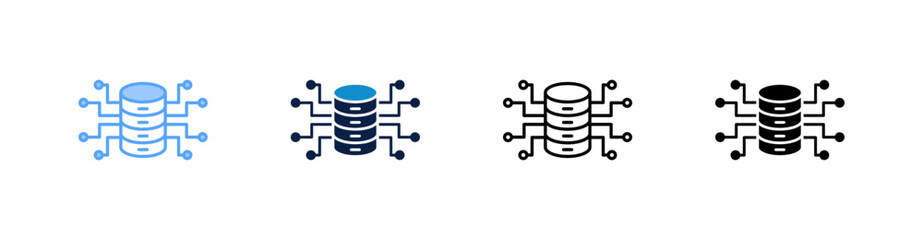Database Connection Multiple Style Icon Set Collection 