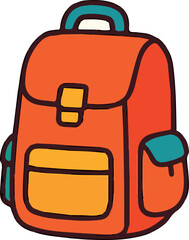 Vector illustration of a backpack in a clean, stylized design, perfect for travel themes, school supplies, hiking, adventure graphics, packing icons, planners, children&rsquo;s illustrations and modern digi