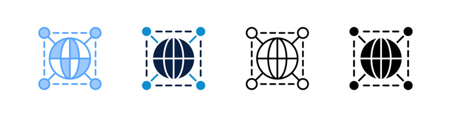 Global Connection Multiple Style Icon Set Collection 
