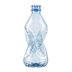 Clear plastic water bottle isolated on transparent background