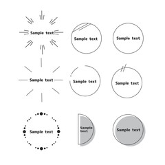 シンプルなあしらい輪っか見出し素材セット