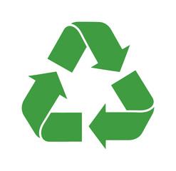 Obraz premium Simple green recycling symbol icon graphic on a solid representing environmental conservation and sustainability efforts globally on transparent background