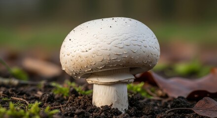 Detailed mushroom portrait in natural daylight showcasing intricate textures and earthy hues