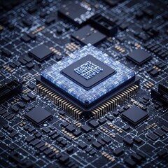 Detailed rendering of a central processing unit showcasing intricate circuitry complexity and