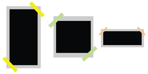 Photo Frame Mockup Set – Realistic Polaroid, Retro and Blank Frames with Shadow Effects