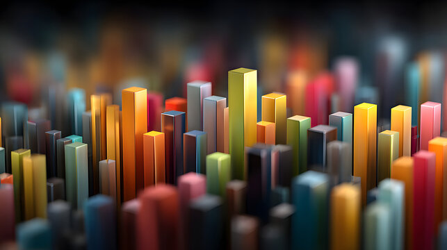 abstract colorful bar graph showing business growth and financial success with data analysis and market trends for corporate presentation and website - Powered by Adobe