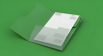 Stack of Documents on Green Background