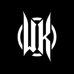 WK Monogram Logo on Black Background