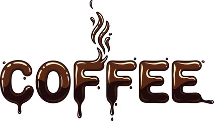 Coffee Grunge Stamp Vector Typography With Steam Icon
