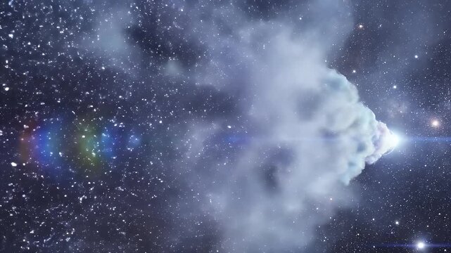 Cosmic Cloud Formation: A Spectacular Display of Celestial Beauty in Space.