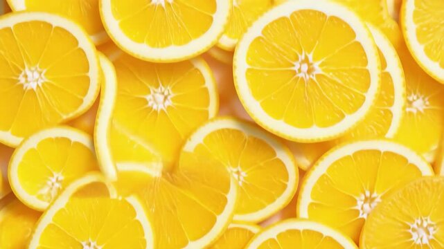 Vibrant citrus slices create a refreshing, juicy background perfect for summer promotions 4k high quality footage