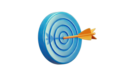 Arrow hitting the bullseye in a business context.