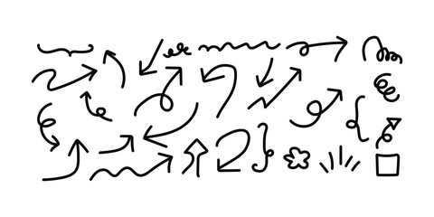 Hand-Drawn Doodle Arrows and Scribbles Energetic Motion Graphics Vector Pack