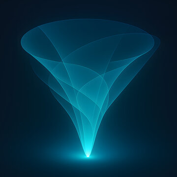 Abstract Glowing Blue Vortex Flow Energy Shape