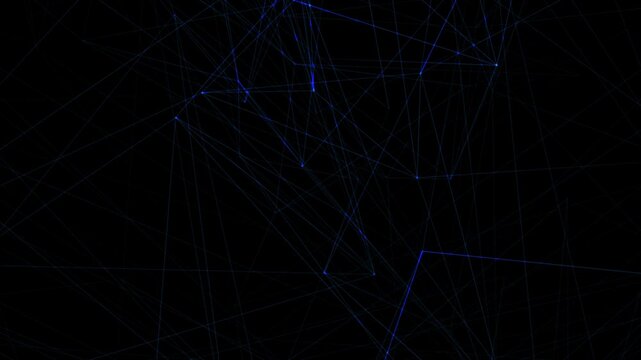 Abstract background with intersecting bright blue lines on a dark background. Geometric pattern.