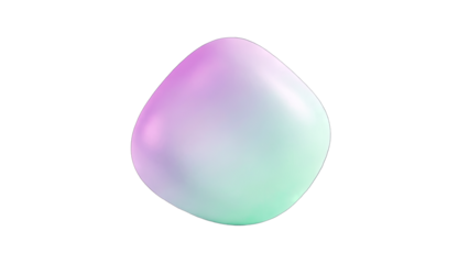 Abstract Gradient Shape Floating on White Background