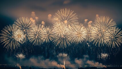 Fireworks display lights up night sky