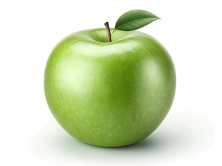 Green Apple with Natural Stem Leaf