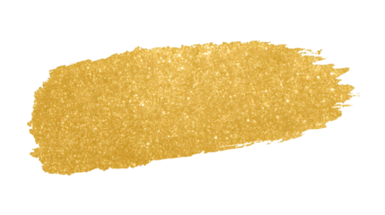 Gold glitter smear PNG isolated, sparkling textured brush stroke for beauty, fashion, highlight, sale banners, luxury graphics.
