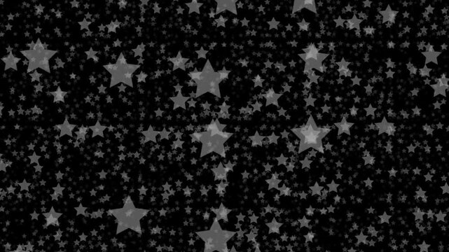 Black background filled with glowing white stars, abstract star field pattern symbolizing night sky, space, dream, fantasy, and cosmic background.