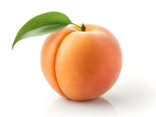 Apricot with Attached Stem Leaf