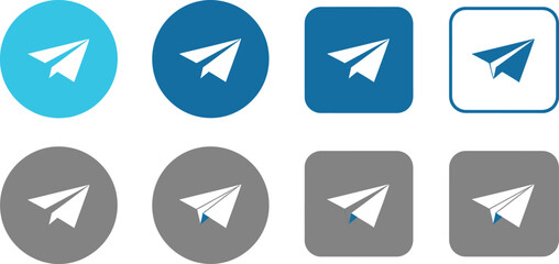 Telegram app icon variations in different colors and shapes
