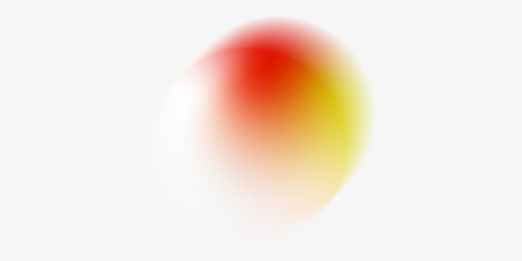 Orange circle gradient noise gradation. Abstract color watercolor blur mesh shape on white background. Gradient aura, grain neon blob with noise effect
