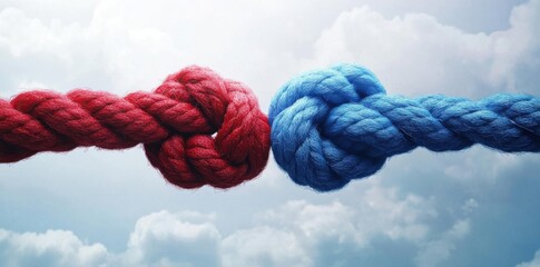 Two Knots Fight Each Other in the Sky, as Competition or Conflict Concept