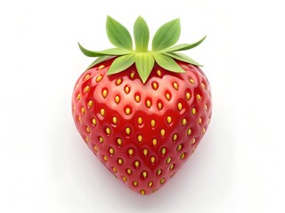 Strawberry with Green Crown Leaves