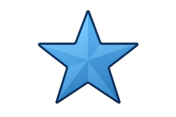 Obraz premium Blue five-pointed star graphic for user interface, ranking, reward, or bookmarking. Transparent background