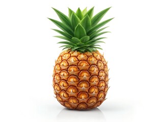 Whole Pineapple with Crown Leaves