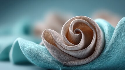 Spiral linen band with soft inner core and luminous edge