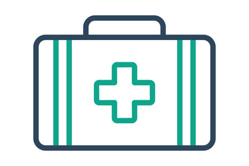 First aid kit icon. line icon style. icon related to first aid station. work safety elements vector illustration