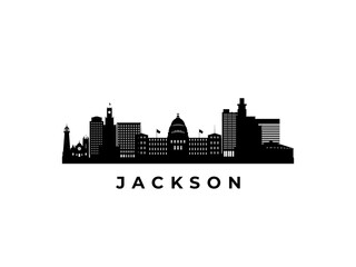 Fototapeta premium Vector Jackson skyline. Travel Jackson famous landmarks. Business and tourism concept for presentation, banner, web site.