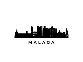 Fototapeta premium Vector Malaga skyline. Travel Malaga famous landmarks. Business and tourism concept for presentation, banner, web site.