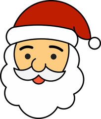 Cute Santa Claus Face Illustration