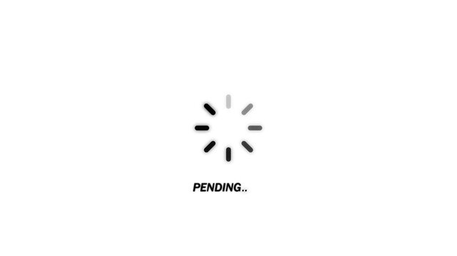 Animated of circle Pending icon. Black background Animated circular loading mark with. 4k video animation isolated on transparent background. .