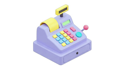 3D Rendered Cash Register Isolated on White Background