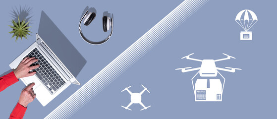 Concept of drone delivery