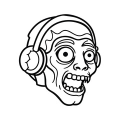 Fototapeta premium Vector cartoon skull face illustration for a monster character design