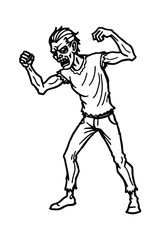 Cartoon vector illustration of a running American football player character design, perfect for a sports or comic drawing