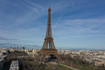 Fototapeta premium Aerial View of Paris with the Eiffel Tower