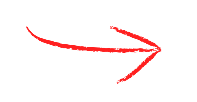 Hand-drawn Simple red arrow pointing to the right drawn with vector brush strokes chalk, graphic element isolated on transparent background - Powered by Adobe