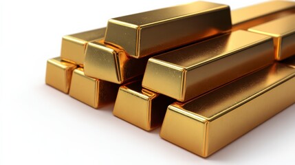 Golden Fortune Stacked: A meticulous arrangement of lustrous gold bars gleams, inviting thoughts of wealth, investment, and prosperity.