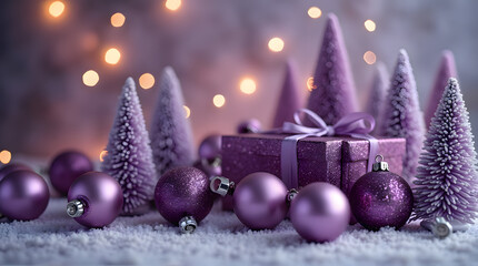 Enchanting Purple Christmas Scene