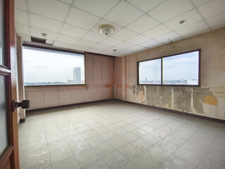 Interior office under construction and unfinished.