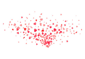 Hearts Confetti Burstisolated. Flying Hearts PNG
