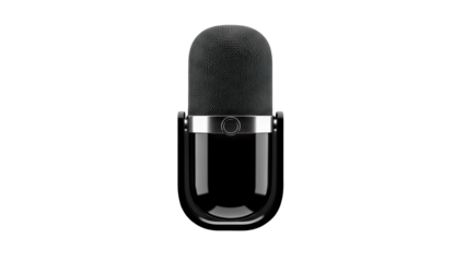 Black Microphone Isolated on White Background