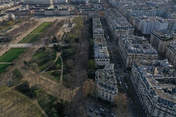 Aerial View of Paris with the Eiffel Tower